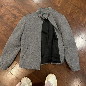 Vintage green label Ralph Lauren herringbone bomber jacket